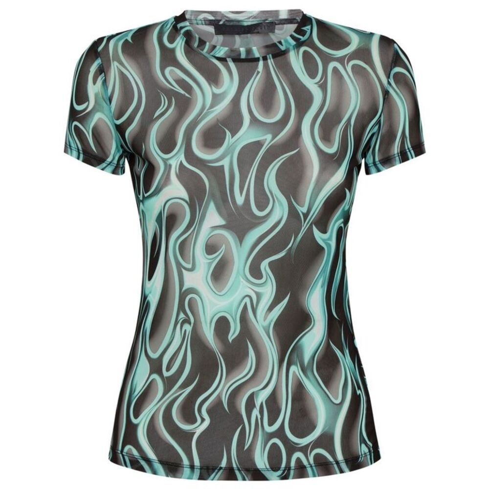 Philipp Plein Women `Flame` Short Sleeve Tulle T-Shirt